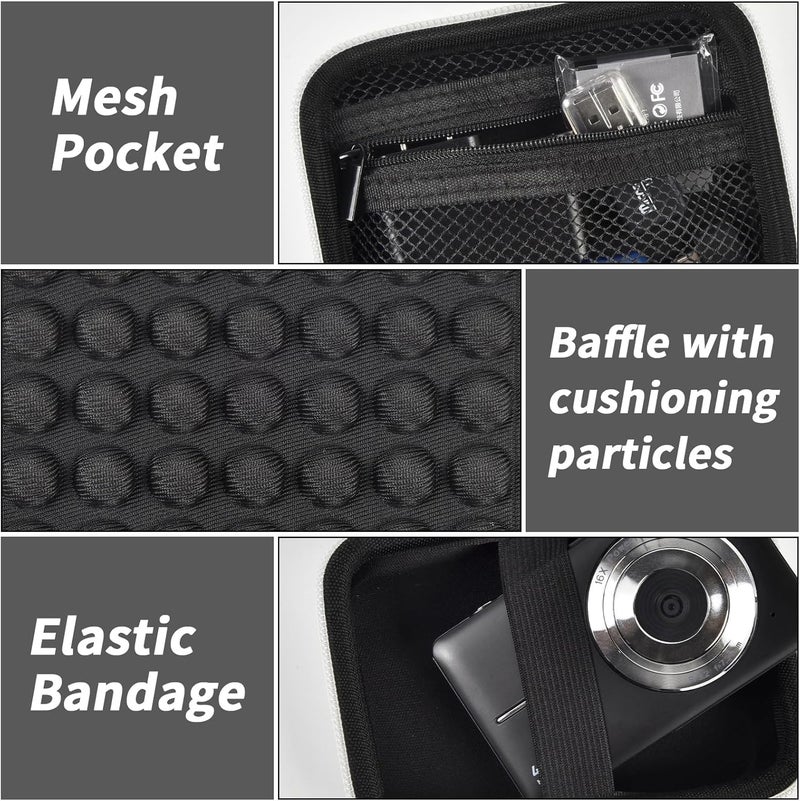 Grapsa Digital Camera Case for CAMKORY/for Kodak Pixpro/for VAHOIALD/for Sony DSCW800 830/ for Canon PowerShot 180 190. Vlogging Cameras Storage Holder for Accessories (Box Only)-Black - Image 3